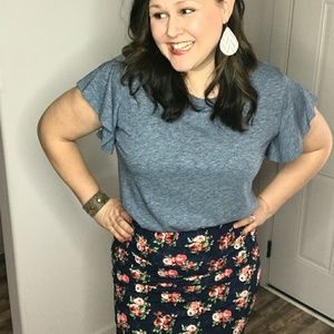LulaRoe Floral Cassie Skirt Small